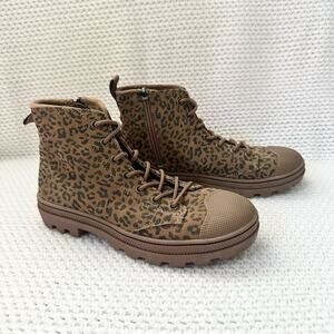 Skechers Women Tan Roadies Feline Fierce Lug Sole Combat Hiking Style Boots 6.5